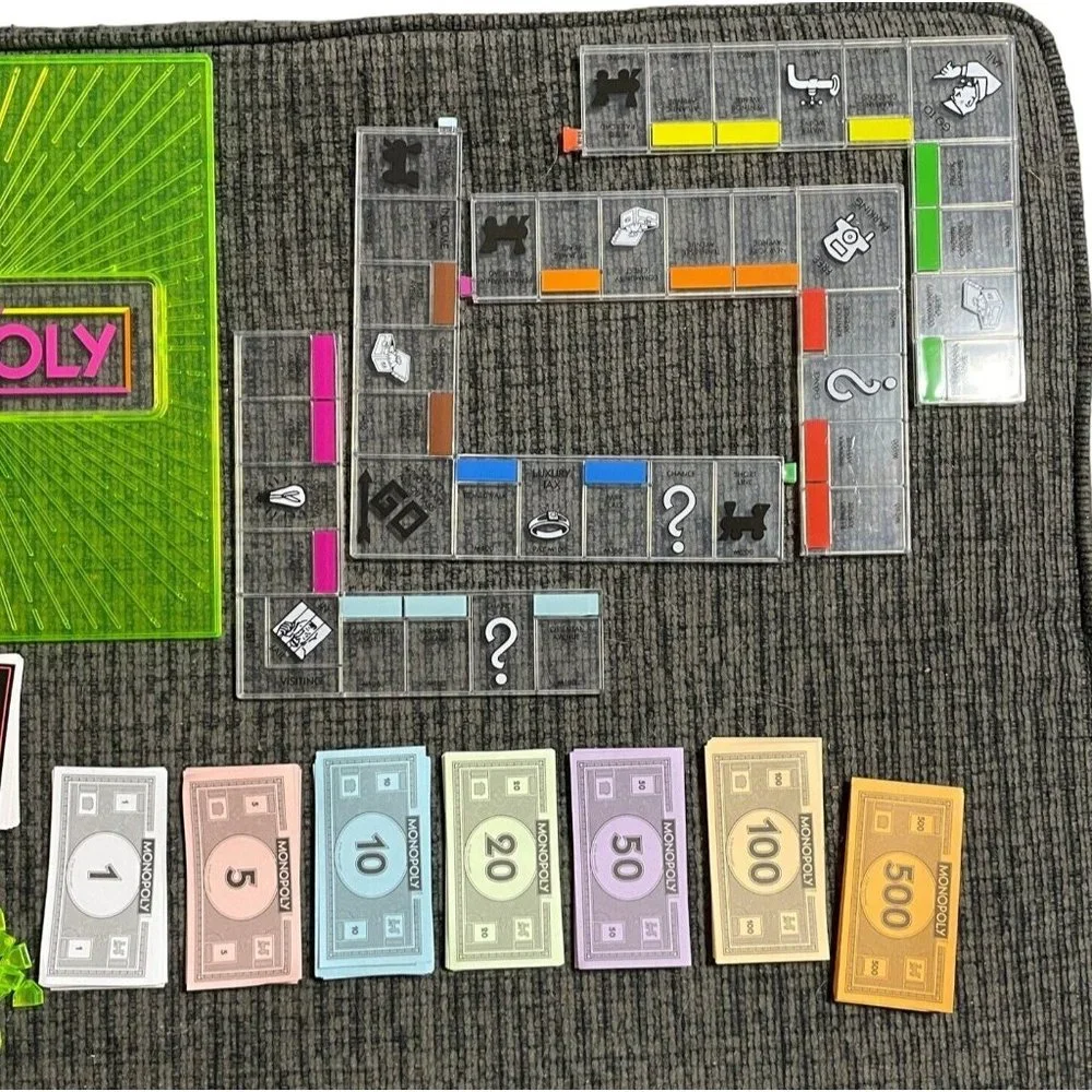 Hasbro‎ Monopoly Neon Pop Edition Family Board Game